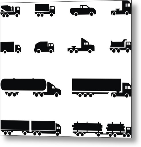 493x515 Trucks Icon Set Metal Print