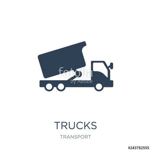 500x500 Trucks Icon Vector On White Background, Trucks Trendy Filled Icons
