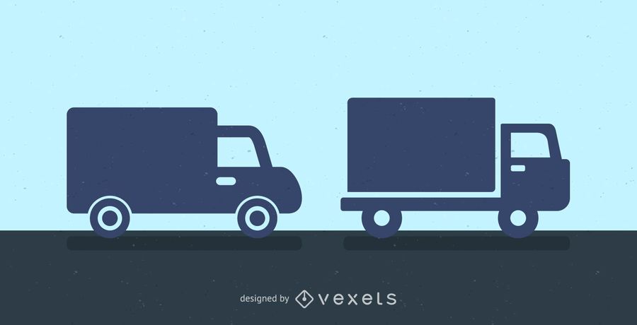 900x460 Delivery Trucks Silhouette Icon