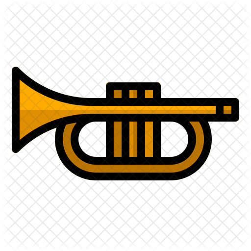 512x512 Trumpet Icon Of Colored Outline Style