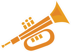 250x183 Flat Trumpet Icon Sticker