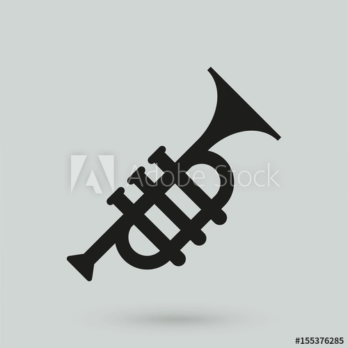 500x500 Trumpet Icon In A Simple Style