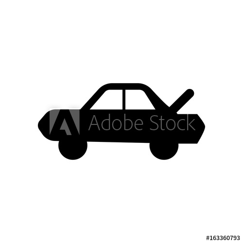 500x500 The Car With Open Trunk Icon Symbol Flat Design Stock