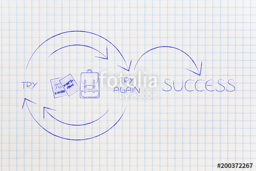 500x334 School Objects Icon Into Try And Try Again Until Success Graph