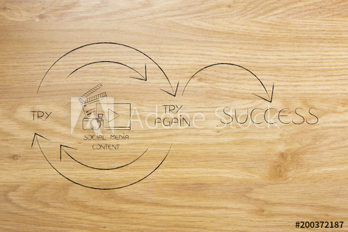 500x334 Social Media Content Icon Into Try And Try Again Until Success