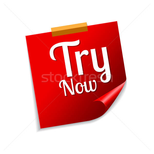 600x600 Try Now Red Sticky Notes Vector Icon Design Vector Illustration