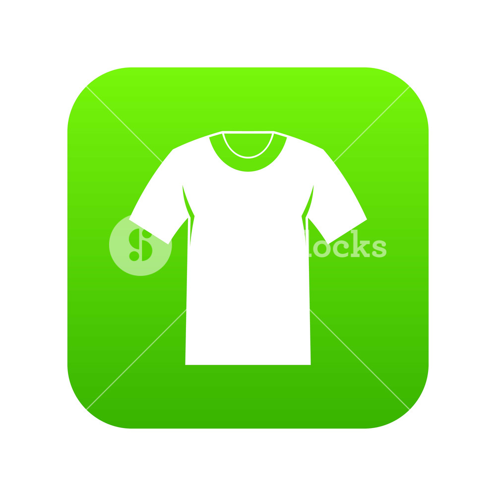 1000x1000 Tshirt Icon Digital Green For Any Design Isolated On White Vector