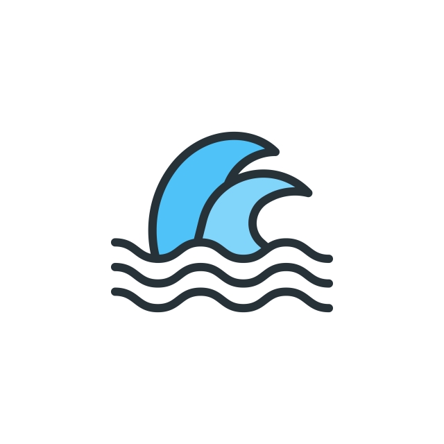 640x640 Tsunami Icon Vector Illustration In Filled Style For Any Purpose