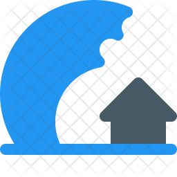 256x256 Tsunami Icon Of Flat Style