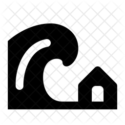 256x256 Tsunami Icon Of Glyph Style