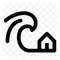 256x256 Tsunami Icon Of Line Style