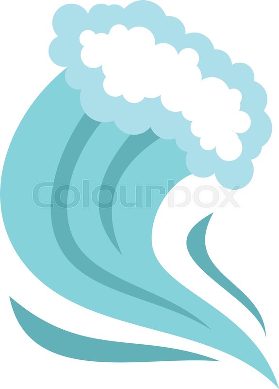 575x800 Tsunami Icon In Flat Style Isolated On Stock Vector Colourbox