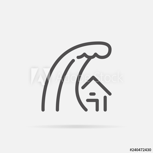 500x500 Tsunami Icon In Line Style