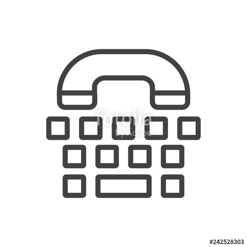 500x500 Isolated Phone Icon Line Symbol On Clean Background Vector Tty