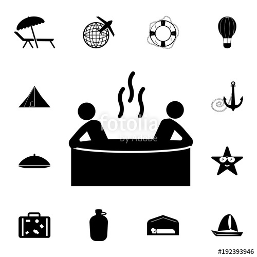 500x500 Men In Tub Icon Set Of Tourism Icons Signs Of Collection, Simple