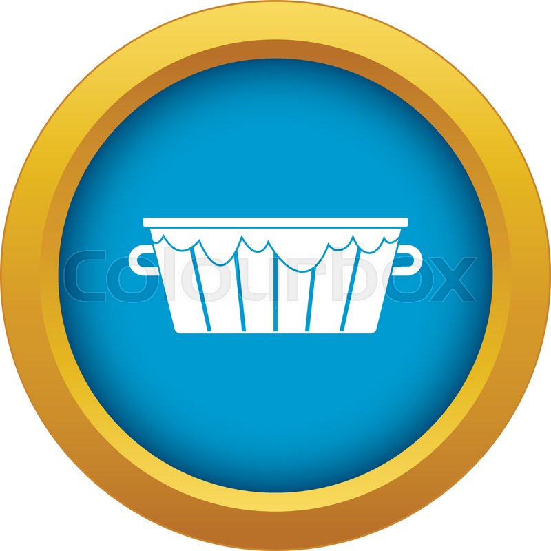 800x800 Wooden Tub Icon Blue Vector Isolated Stock Vector Colourbox