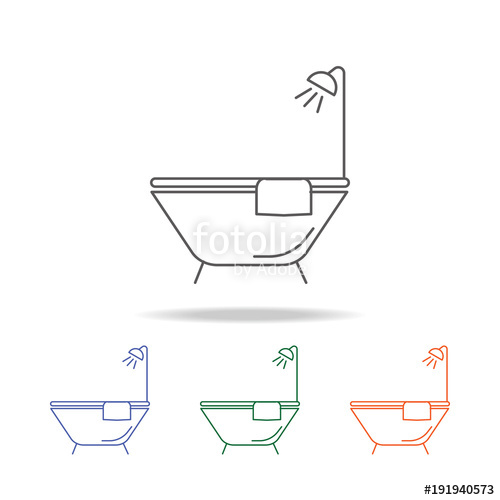500x500 Bath Tub Icon Element Of Bathroom Tools Multi Colored Icon