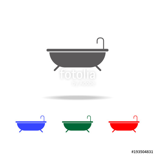 500x500 Tub Icon Elements In Multi Colored Icons For Mobile Concept