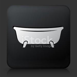 300x300 Black Square Button With Bath Tub Icon Premium Clipart