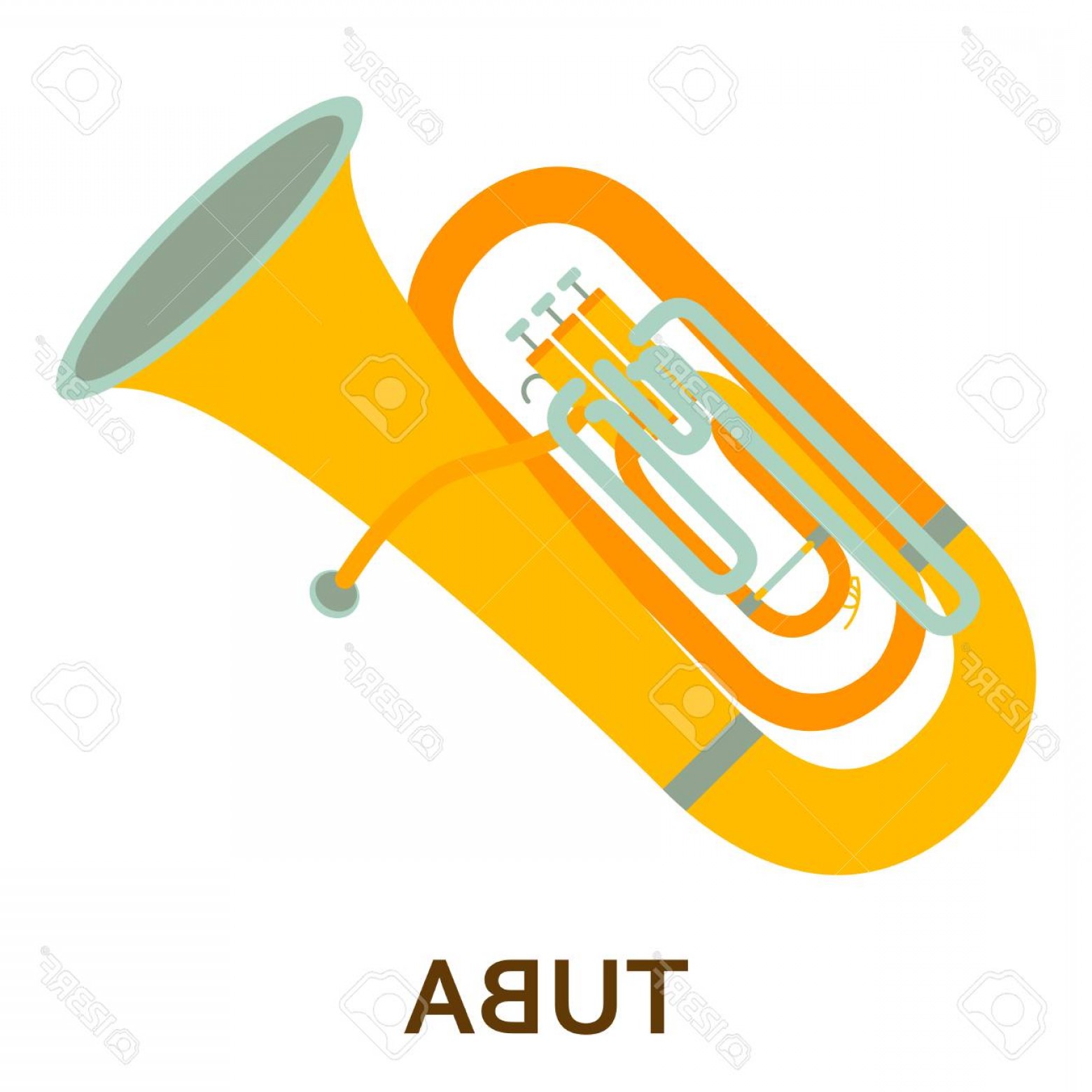 1560x1560 Photostock Vector Music Instrument Icon Tuba Vector Flat