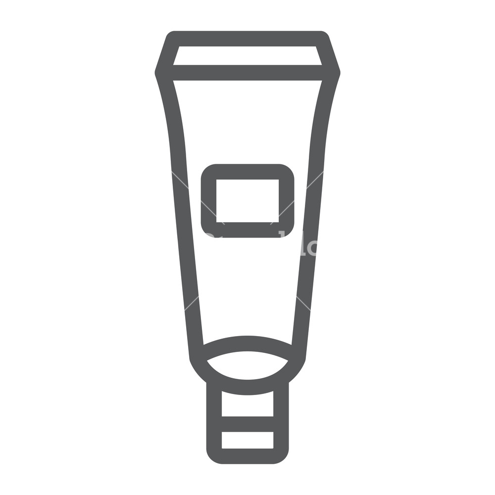 1000x1000 Hand Cream Tube Line Icon, Moisturizer And Cosmetic, Cream Bottle