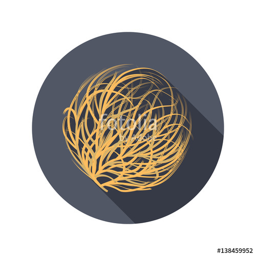 500x500 Tumbleweed Color Flat Icon For Web And Mobile Design Stock Image