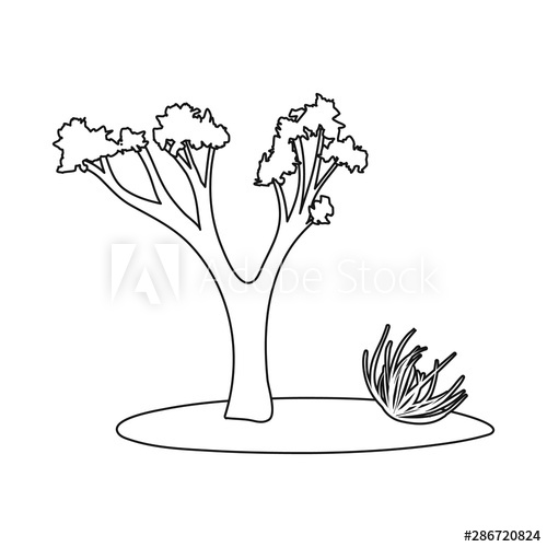 500x500 Isolated Object Of Tree And Tumbleweed Icon Collection Of Tree