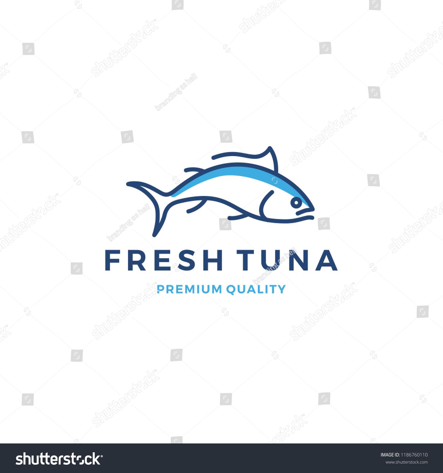 1500x1600 Tuna Fish Logo Emblem Label Seafood Vector Icon
