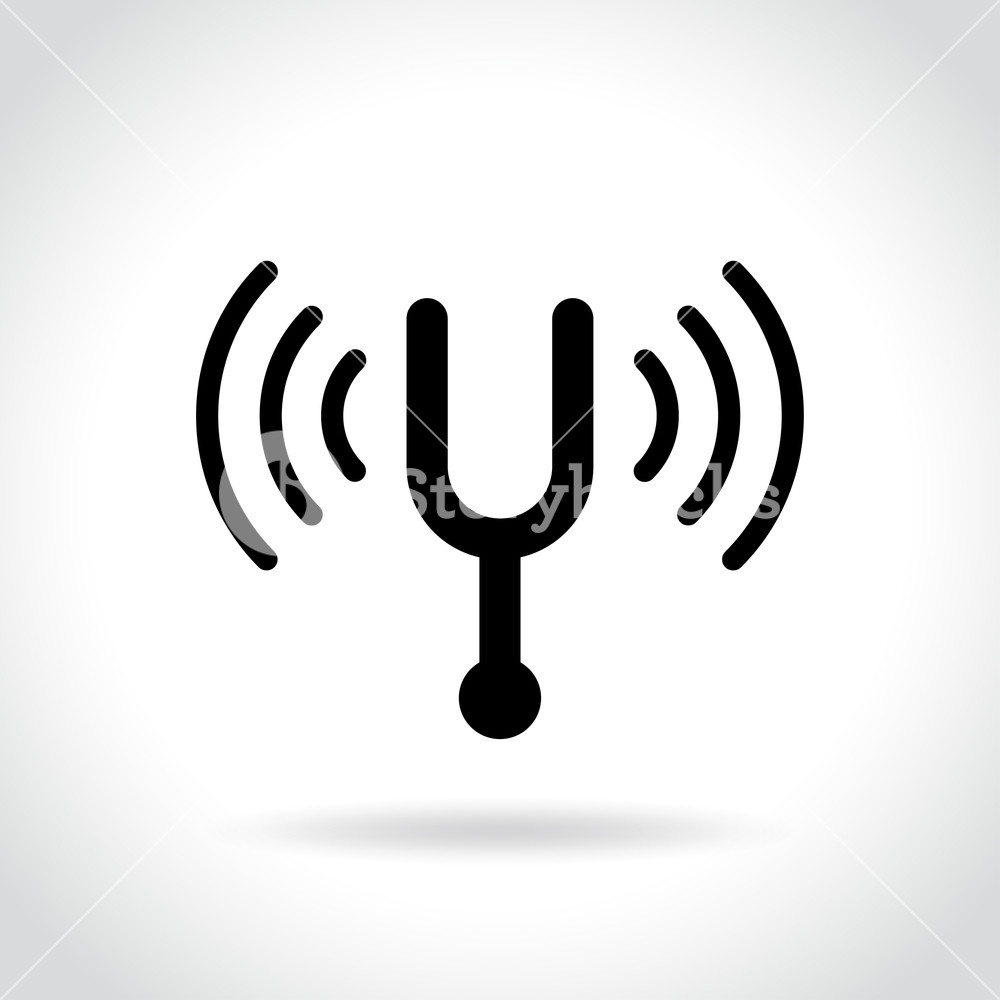 1000x1000 Illustration Of Tuning Fork Icon On White Background Royalty Free