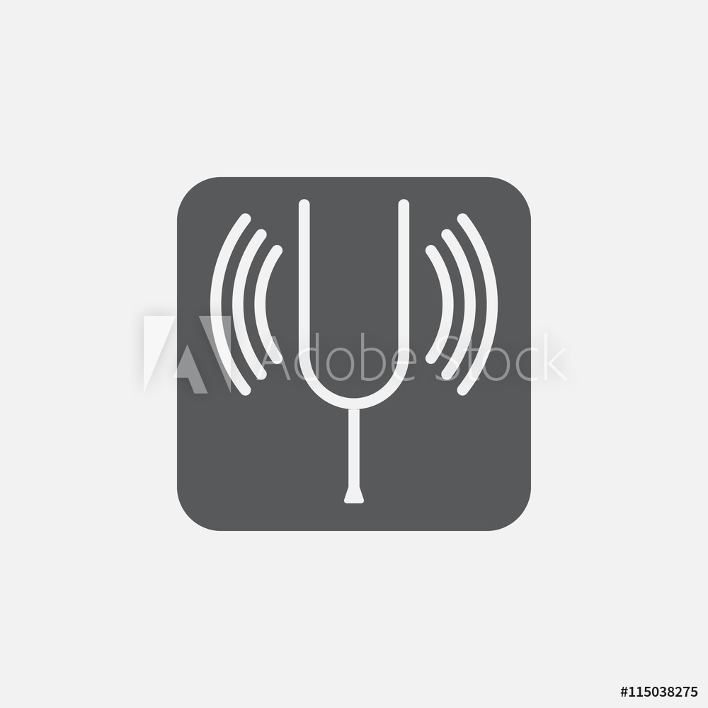 1000x1000 Photo Art Print Tuning Fork Icon Vector, Solid Logo Illustration