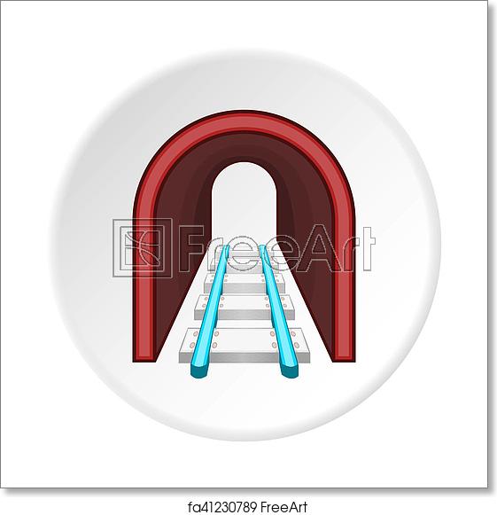 561x581 Free Art Print Of Railway Tunnel Icon, Cartoon Style Icon