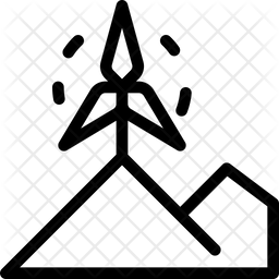 256x256 Wind Turbine Icon Of Line Style