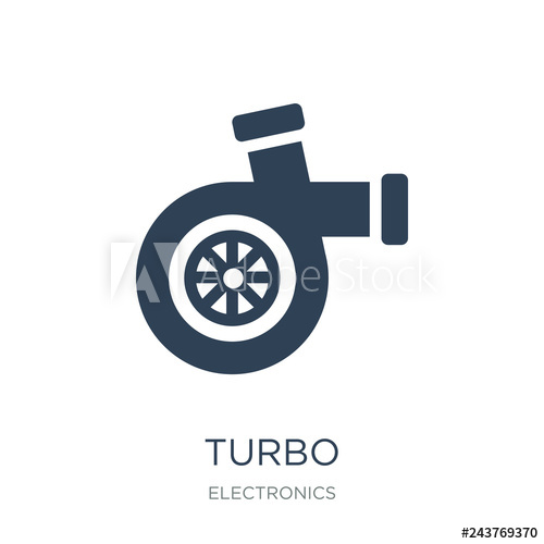 500x500 Turbo Icon Vector On White Background, Turbo Trendy Filled Icons