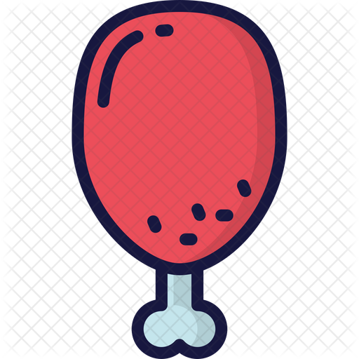 512x512 Turkey Leg Icon Of Colored Outline Style
