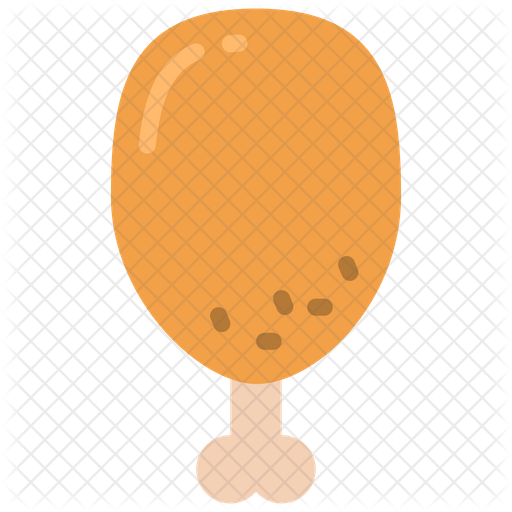 512x512 Turkey Leg Icon Of Flat Style