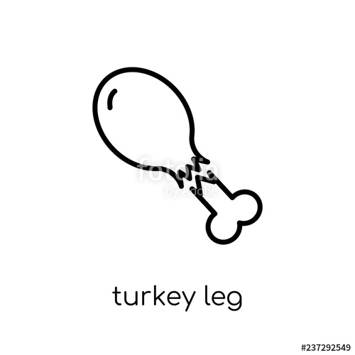 500x500 Turkey Leg Icon Trendy Modern Flat Linear Vector Turkey Leg Icon