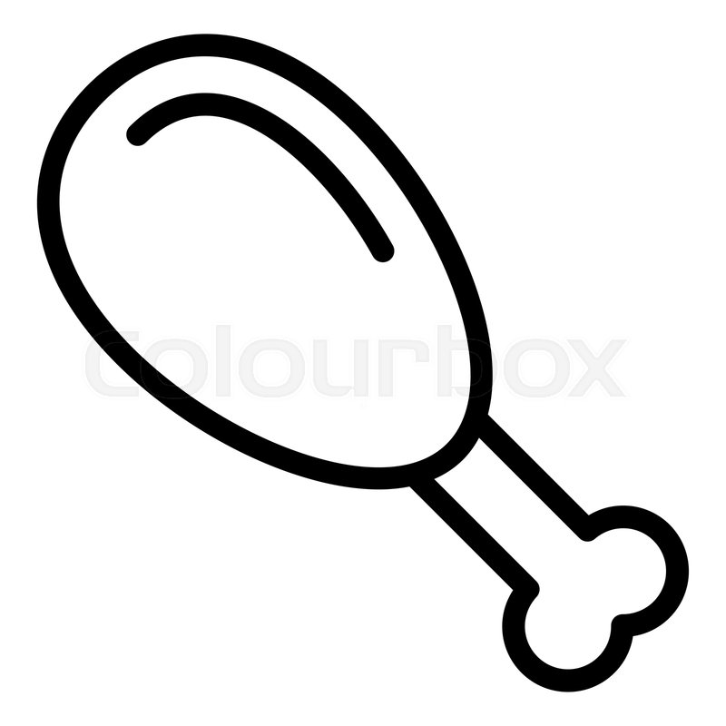 800x800 Turkey Roasted Leg Line Icon Fried Stock Vector Colourbox
