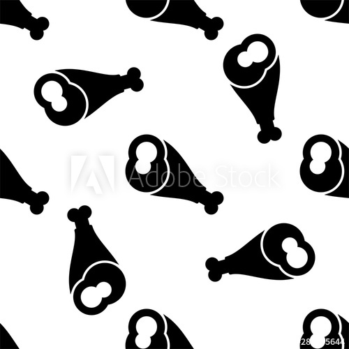 500x500 Chicken Leg Icon, Turkey Leg Icon Seamless Pattern