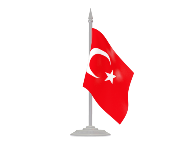 640x480 Flag With Flagpole Illustration Of Flag Of Turkey