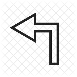 256x256 Left Turn Icon Of Line Style