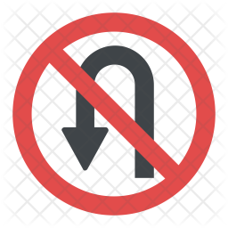256x256 No U Turn Icon Of Flat Style