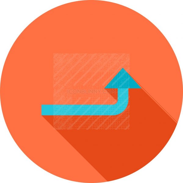 600x600 Turn Up Flat Shadowed Icon