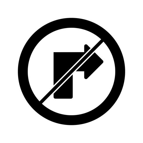 490x490 Vector No Right Turn Icon