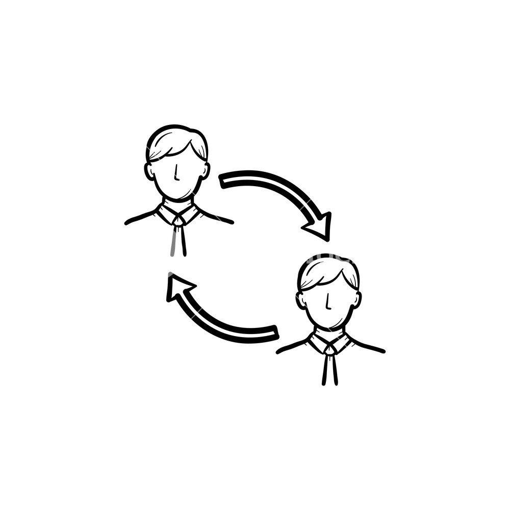 1000x1000 Employee Turnover Hand Drawn Sketch Icon Royalty Free Stock Image