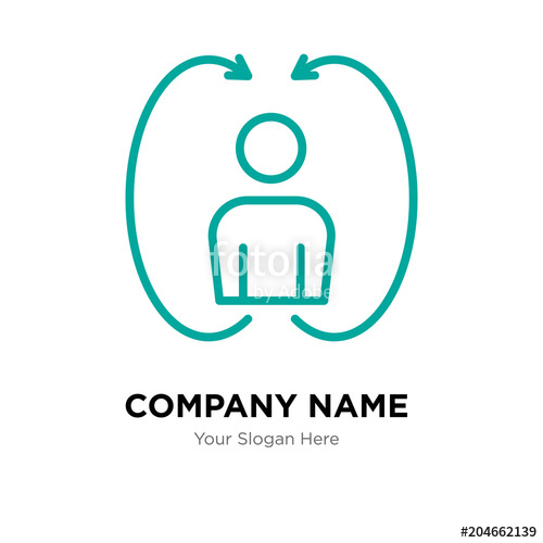 500x500 Turn Over Company Logo Design Template, Colorful Vector Icon