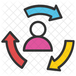 256x256 Employee Turnover Icon Of Colored Outline Style