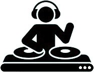 187x143 Inches Black Dj Turntable Icon Design Vinyl Decal
