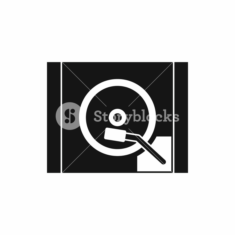 1000x1000 Turntable Icon In Simple Style Isolated On White Background Music