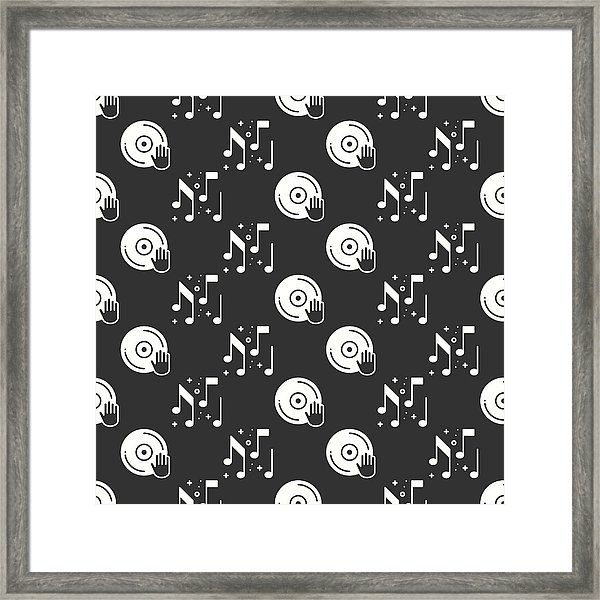 600x600 Vinyl Record Disco Dance Nightlife Seamless Pattern Dj Disk