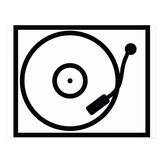 540x540 Record Player Turntable Icon Postcard